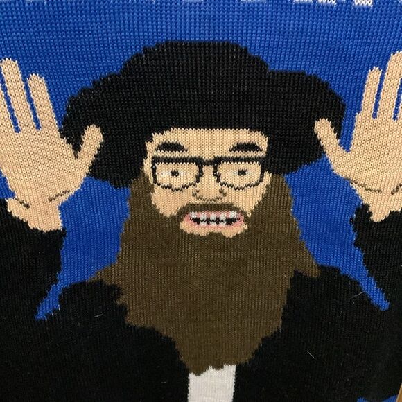 Tipsy Elves Hanukkah Challah Blue Crewneck Holiday Sweater Size XS - Picture 6 of 12